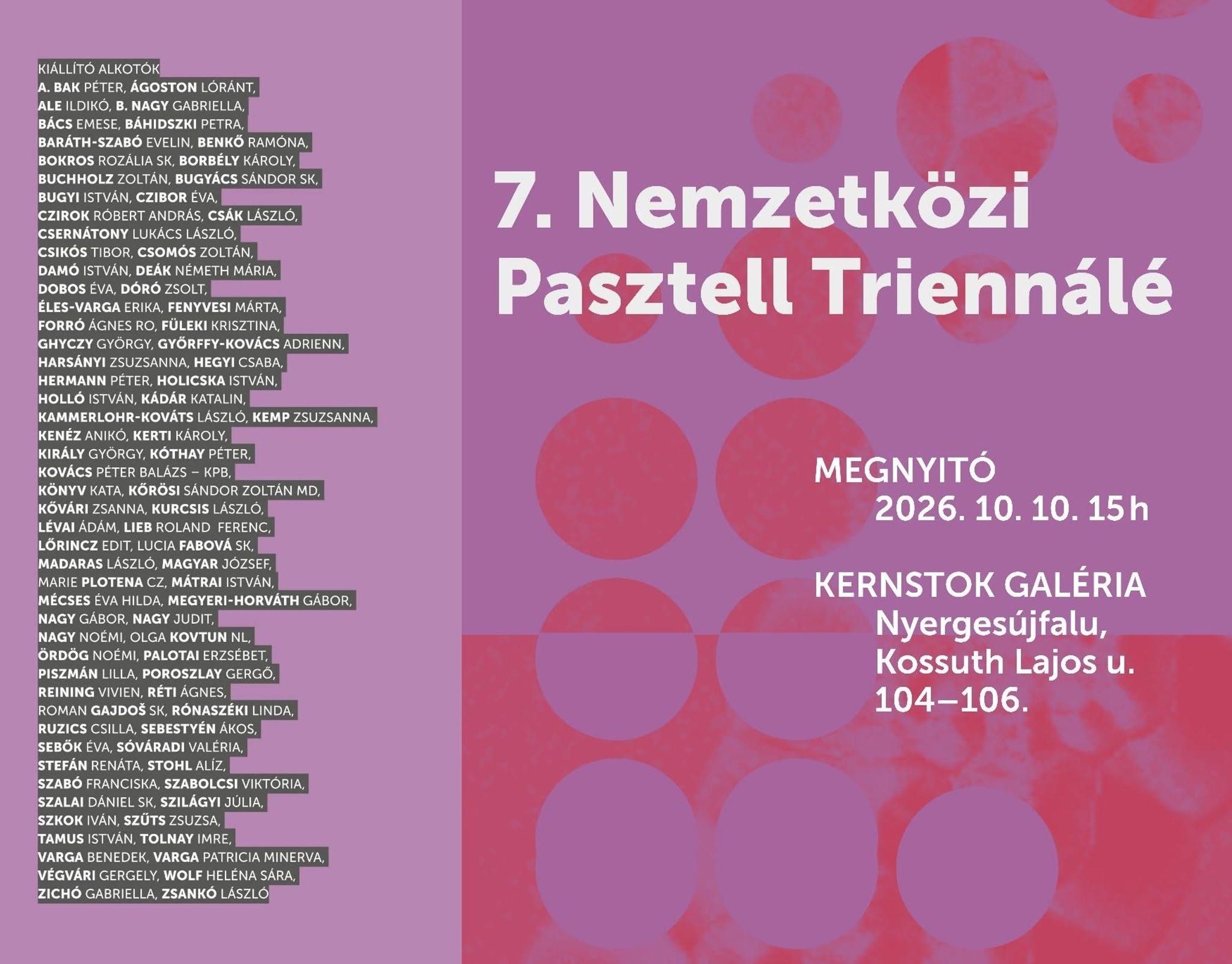 7. Nemzetközi Pasztell Triennálé 2026.10.10-11.11.